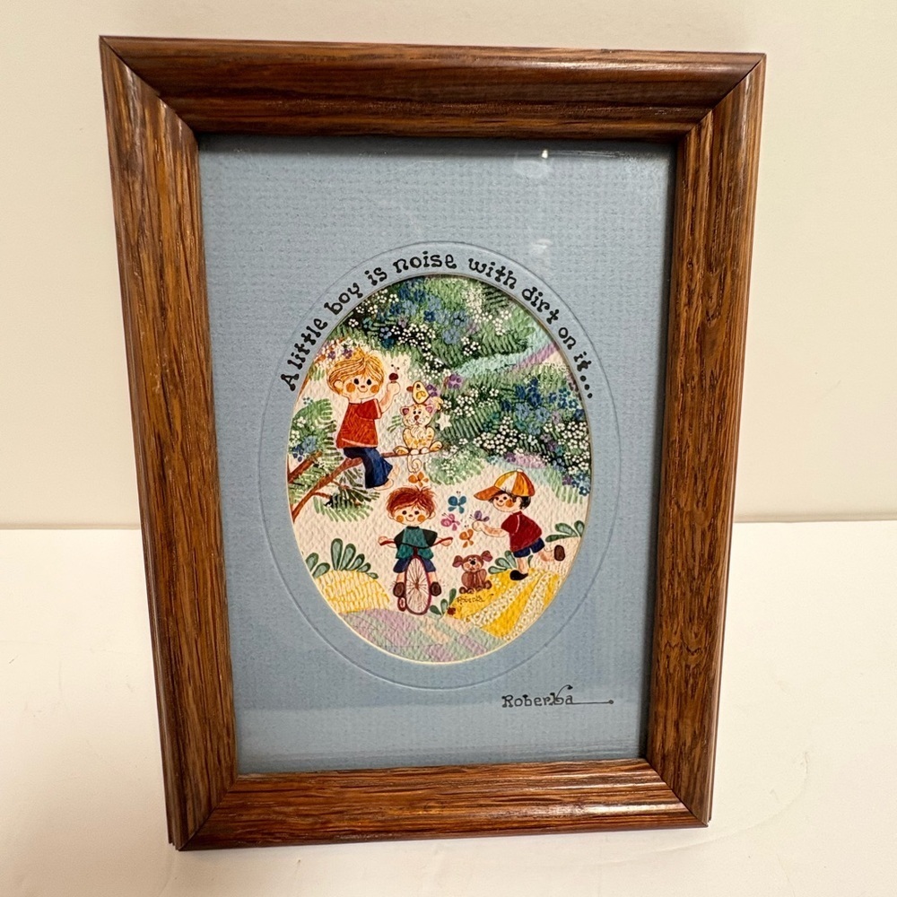 Rare Vintage 70’s Roberka McDowell Originals “Little Boys” Art - Picture 2 of 8